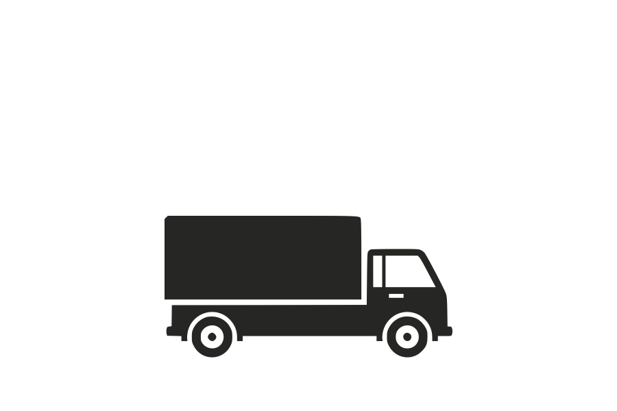 Silhouette icon of a delivery truck for logistics and transportation